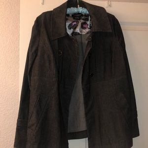 Pea coat style denim jacket